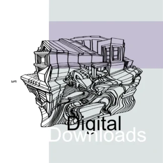 An art print of a detailed architectural drawing of a neoclassical building, featuring a symmetrical design with classical elements such as columns, arches, and decorative moldings. The building has a central entrance flanked by two wings, with a roofline accentuated by triangular pediments and ornate cornices.