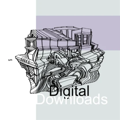 An art print of a detailed architectural drawing of a neoclassical building, featuring a symmetrical design with classical elements such as columns, arches, and decorative moldings. The building has a central entrance flanked by two wings, with a roofline accentuated by triangular pediments and ornate cornices.