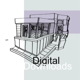 Black line drawing on a solid light gray background depicting the interior of a rectangular room with an open floor. A ramp curves along the right side and back wall, ascending to meet a central staircase. The combined shape of the ramp and stairs resembles a large, skewed grin. Multiple rectangular windows are visible along the top and left side of the image. The "Bremen Lang" logo is in the lower left corner. The drawing highlights the architectural elements of the space, including walls, supports, windows, and the design of the ramp and stairs.
