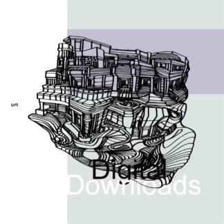 A black and white line drawing depicts a single building with highly exaggerated and distorted architectural features. The lines create a sense of depth and unusual perspectives. Upon closer viewing, the arrangement of windows and roofline can be interpreted as a human-like "grin."