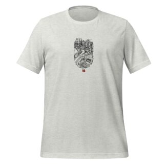 Unisex t-shirt of a hand drawn city block