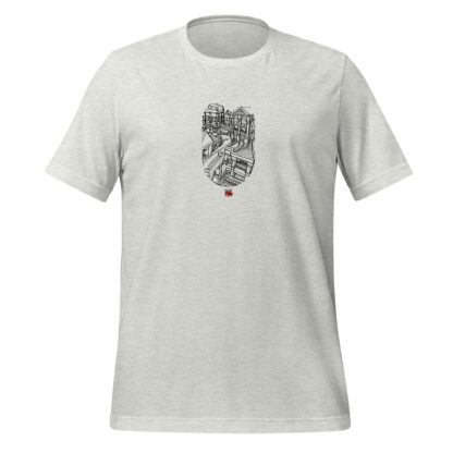 Unisex t-shirt of a hand drawn city block