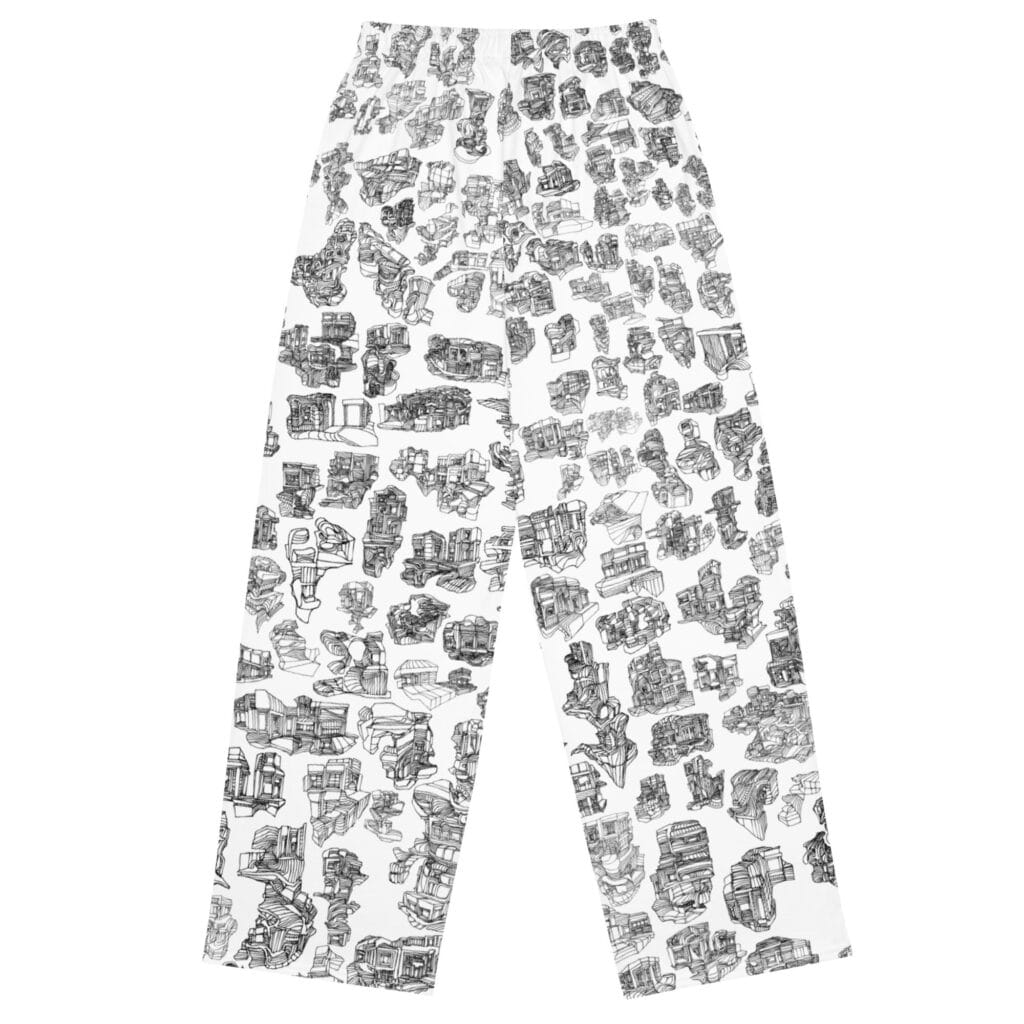 TikTok video City, All-over print unisex wide-leg pants - Image 2