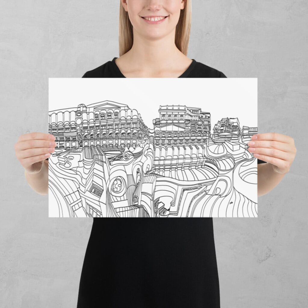 Twin Cityscape 1:1 Print - Image 2