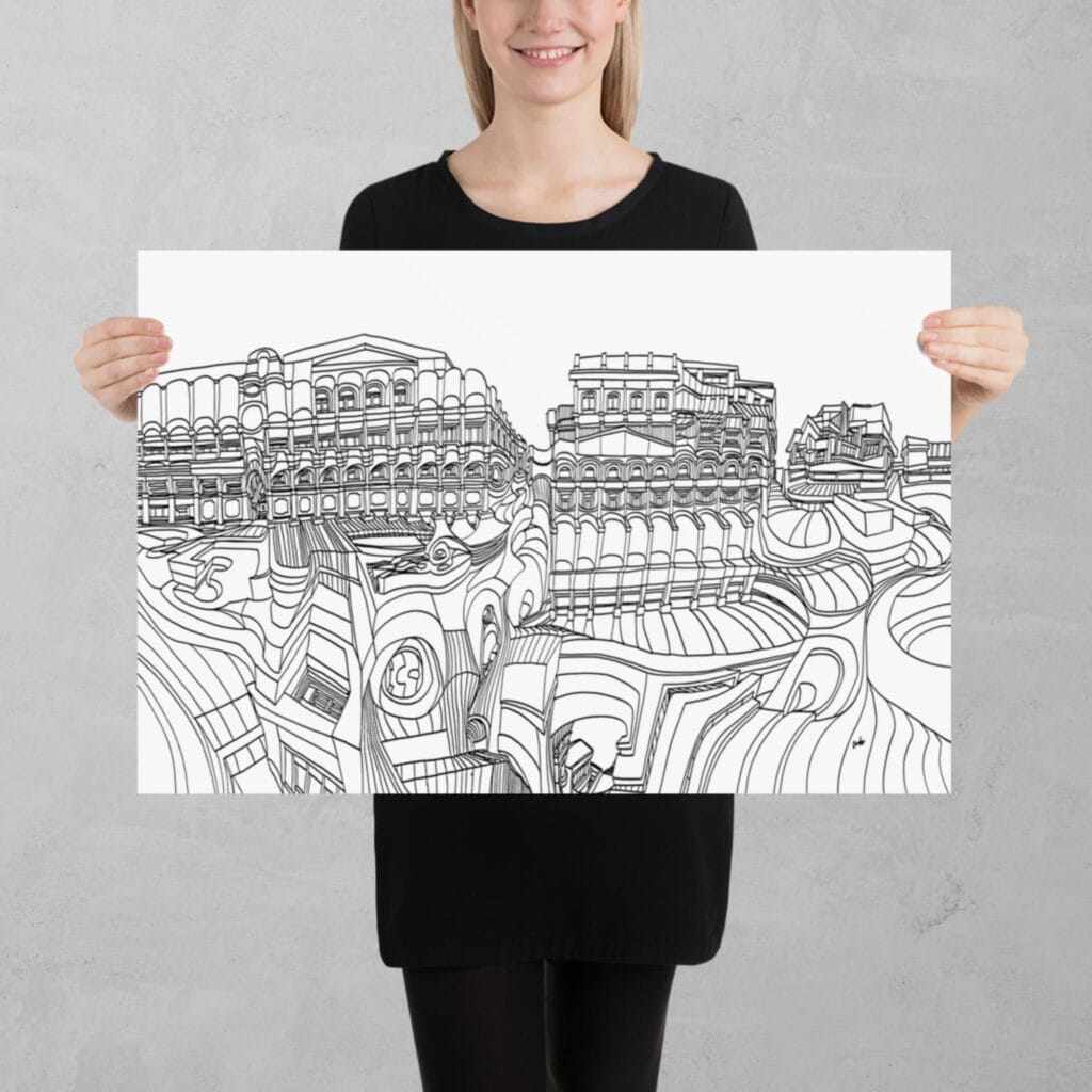 Twin Cityscape 1:1 Print - Image 3