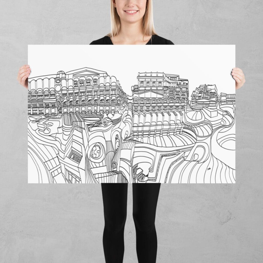 Twin Cityscape 1:1 Print