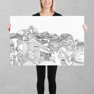 Whimsical Cityscape 1:1 Print