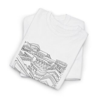 Hand Drawn Architecture T-Shirt, Whimsical Cityscape