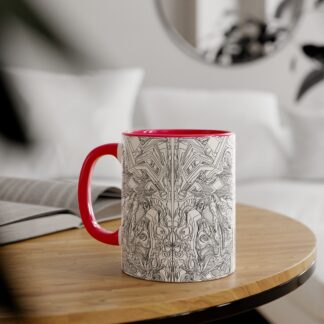 Artistic Accent Mug: Unique Black & White Coffee Cup for Art Lovers, Ideal Gift for Birthdays, Anniversaries, or Home Decor