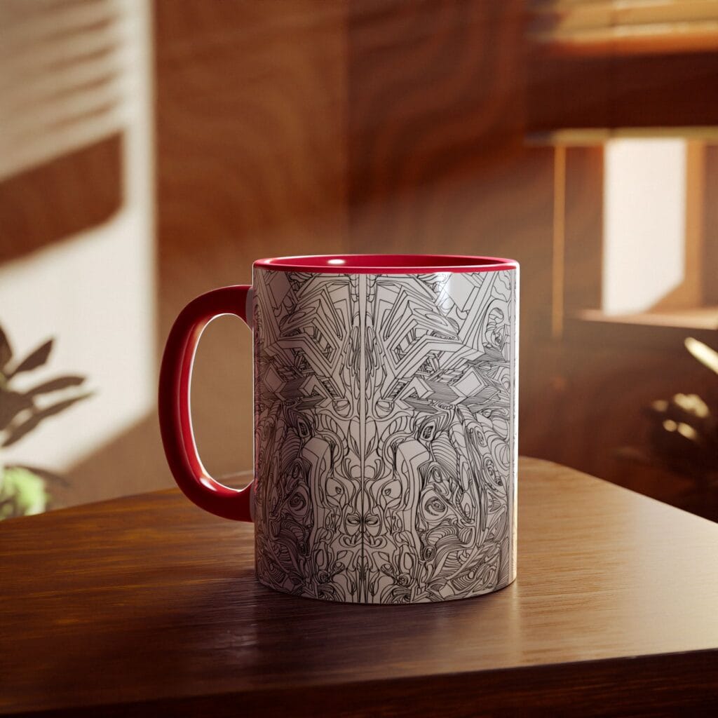Artistic Accent Mug: Unique Black & White Coffee Cup for Art Lovers, Ideal Gift for Birthdays, Anniversaries, or Home Decor - Image 6