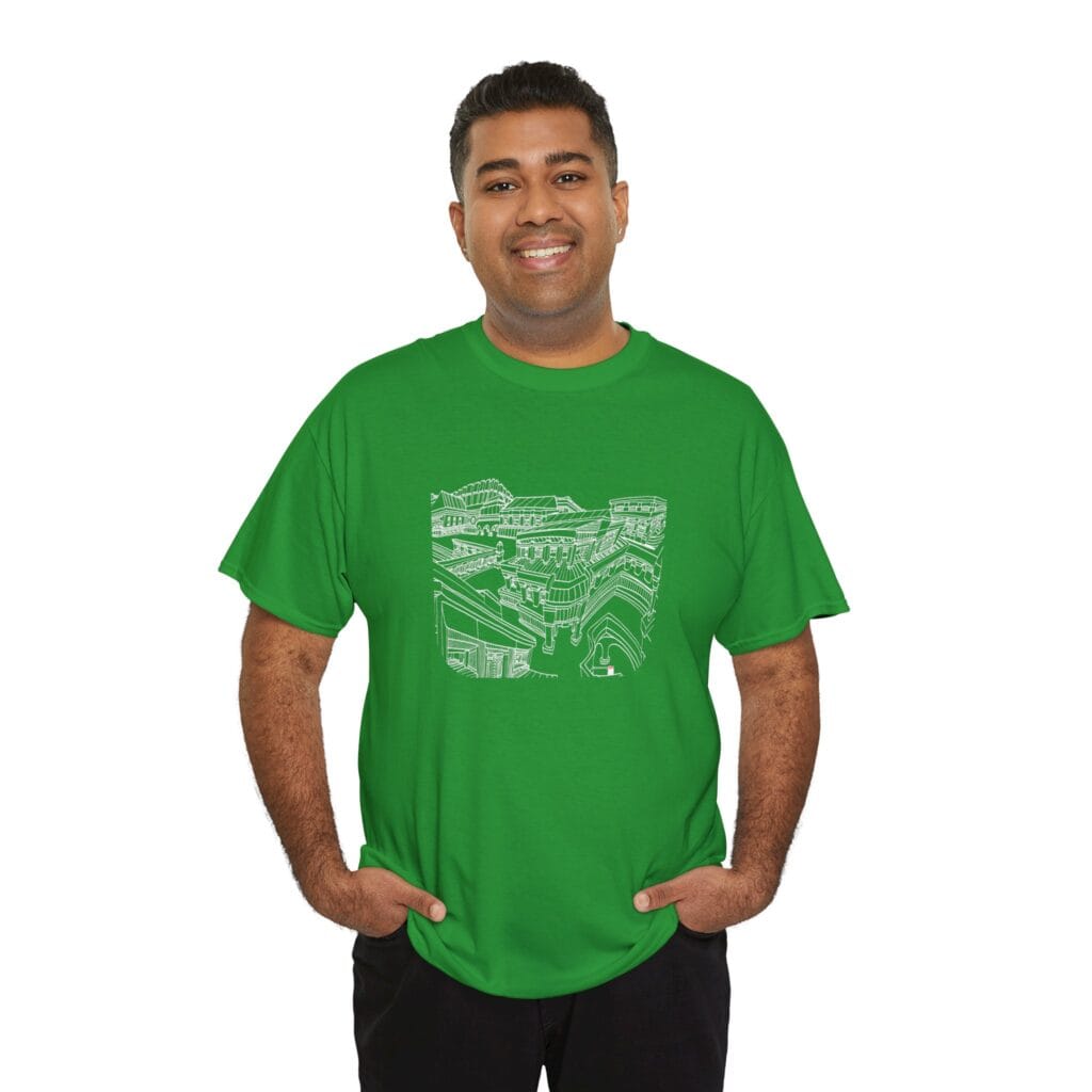 Hand Drawn Architecture T-Shirt, Whimsical Cityscape - Image 12
