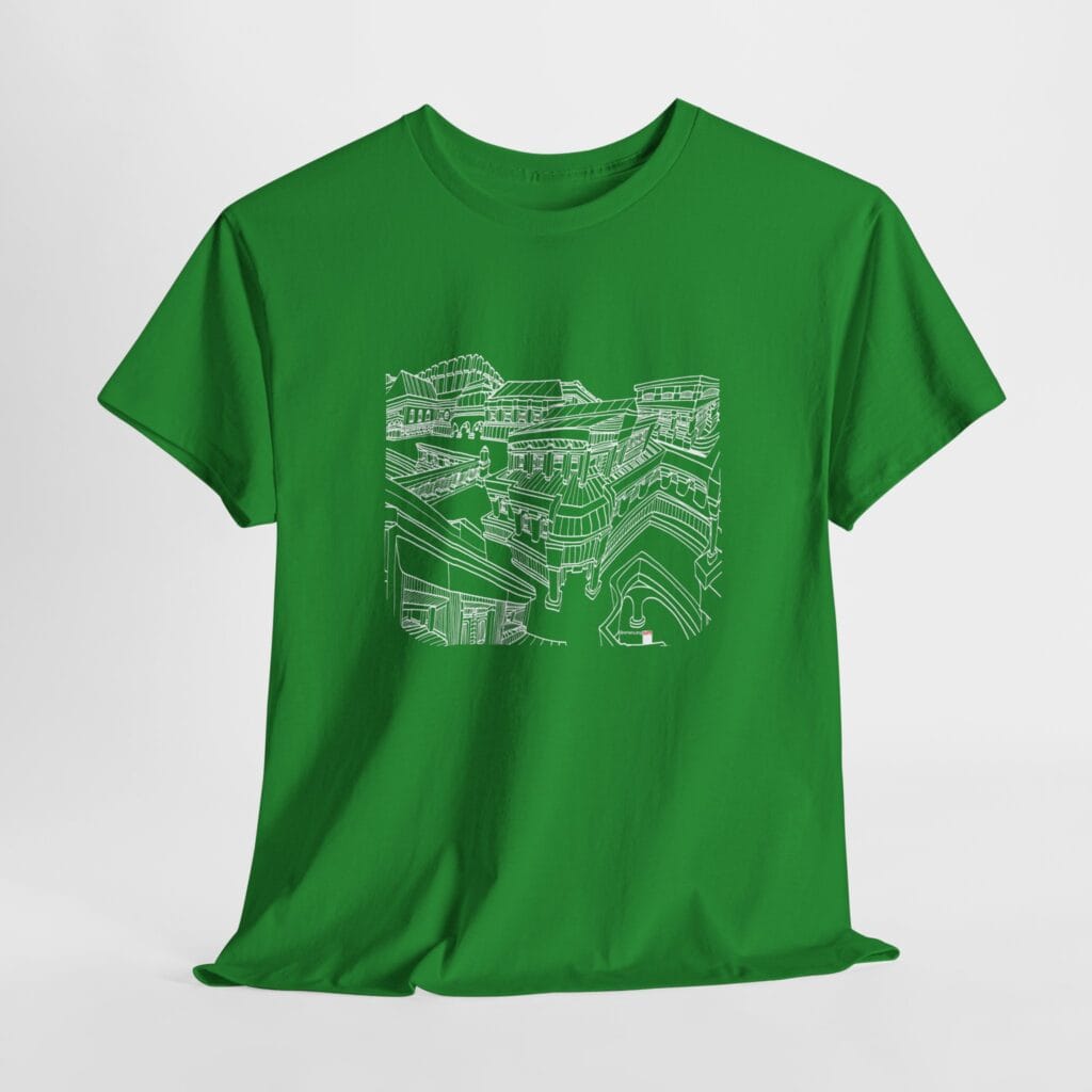 Hand Drawn Architecture T-Shirt, Whimsical Cityscape - Image 10