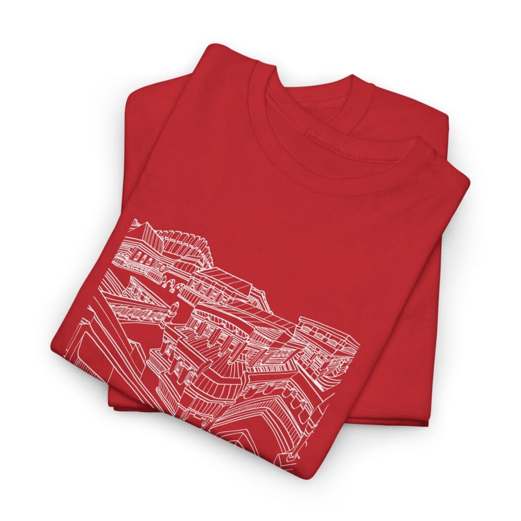 Hand Drawn Architecture T-Shirt, Whimsical Cityscape - Image 13